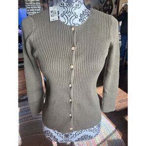 Bon Ton Button Up Sweater‎ NWT Size 12 Eur/ US S-M